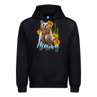 Black mama bear with sunflowers and cactus Urban Hoodie - Artiststas