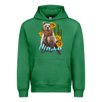 Emerald mama bear with sunflowers and cactus Urban Hoodie - Artiststas
