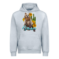 Heather Grey mama bear with sunflowers and cactus Urban Hoodie - Artiststas