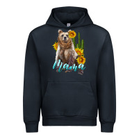 Navy mama bear with sunflowers and cactus Urban Hoodie - Artiststas