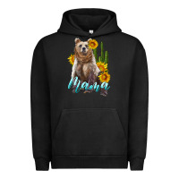 Pigment Black mama bear with sunflowers and cactus Urban Hoodie - Artiststas