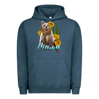 Pigment Midnight Navy mama bear with sunflowers and cactus Urban Hoodie - Artiststas