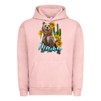 Pigment Salmon mama bear with sunflowers and cactus Urban Hoodie - Artiststas