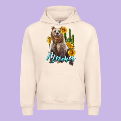 Mama Bear With Sunflowers And Cactus Urban Hoodie Designed By Artiststas