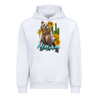 White mama bear with sunflowers and cactus Urban Hoodie - Artiststas