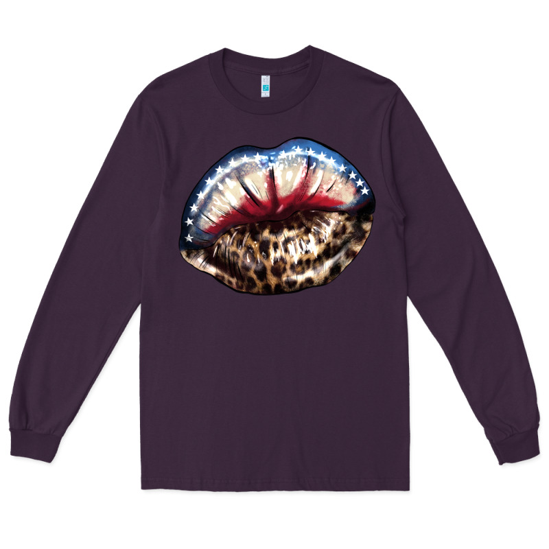 American Lip Leopard 4th Of July Long Sleeve Tee by HowdyJamesFarm | Teevron