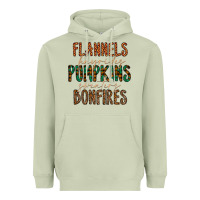 Flannels Hayrides Pumpkins Bonfires Heavyweight Hoodie | Teevron