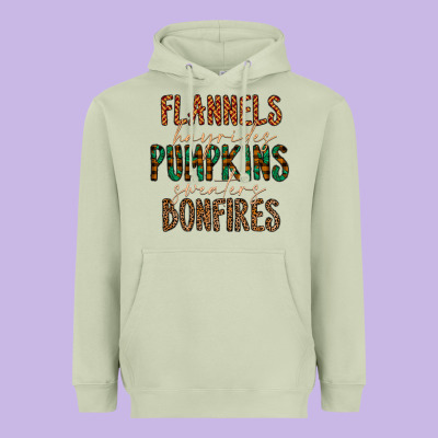 Flannels Hayrides Pumpkins Bonfires Heavyweight Hoodie Designed By Cowhidedigitalart