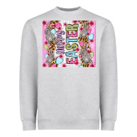 Heather Grey Happy Easter bunnies eggs 20oz skinny tumbler Heavyweight Sweatshirt - OliviaCreatesArt