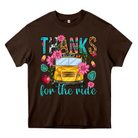 Chocolate Brown thanks for the ride Heavy Core Tee - NancyCooperArtShop