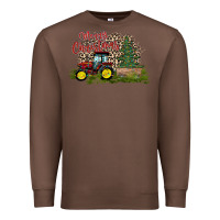 Chestnut merry Christmas tractor tree Premium Sweatshirt - CowhideDigitalArt