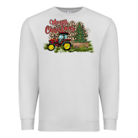 Dove Grey merry Christmas tractor tree Premium Sweatshirt - CowhideDigitalArt