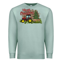 Seafoam merry Christmas tractor tree Premium Sweatshirt - CowhideDigitalArt