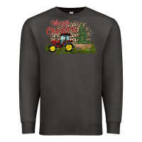 Smoke merry Christmas tractor tree Premium Sweatshirt - CowhideDigitalArt