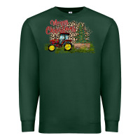 Sports Green merry Christmas tractor tree Premium Sweatshirt - CowhideDigitalArt