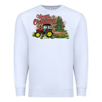 White merry Christmas tractor tree Premium Sweatshirt - CowhideDigitalArt
