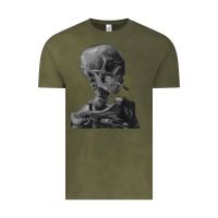 Vintage Olive Vincent Van Gogh Skull of a SkeletonVintage Halloween Skull Vintage Tee - minhPixels
