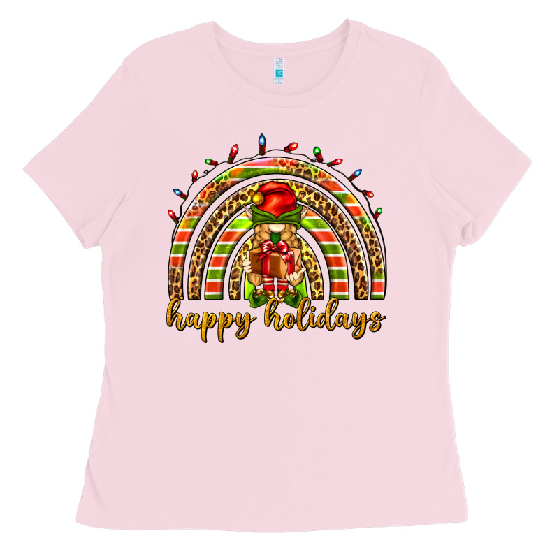 Happy Holidays Elf Gnome Ladies Tee by NancyCooperArtShop | Teevron