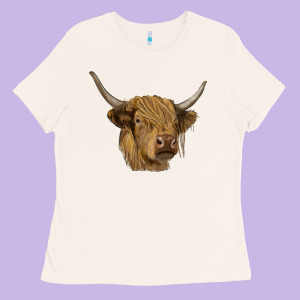 Highland Cow Ladies Tee Designed By Ranaportraitstore