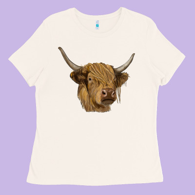 Highland Cow Ladies Tee Designed By Ranaportraitstore