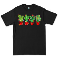 Black Christmas Cactuses Premium Tee - MaliasSmallBusiness