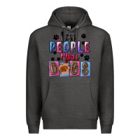 Charcoal Heather less people more dogs Premium Hoodie - FaDigitalArtStudio