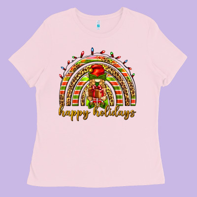 Happy Holidays Elf Gnome Ladies Tee Designed By Nancycooperartshop