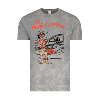 Cloud Rock Vintage The Happy Fisherman 2022 Fishing Mens Kids Vintage Tee - minhPixels