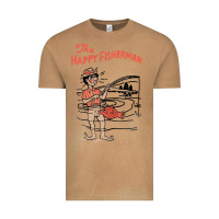 Vintage Camel Vintage The Happy Fisherman 2022 Fishing Mens Kids Vintage Tee - minhPixels