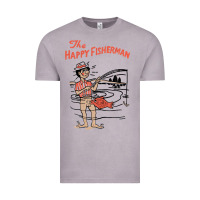 Vintage Zinc Vintage The Happy Fisherman 2022 Fishing Mens Kids Vintage Tee - minhPixels
