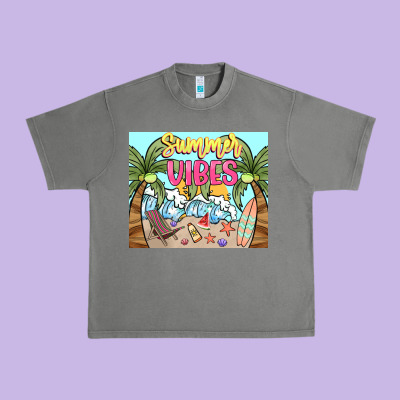 Summer Vibes Urban Heavy Tee Designed By Nancycooperartshop