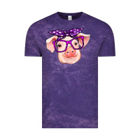 Cloud Purple pig with bandana Vintage Tee - RanaPortraitStore