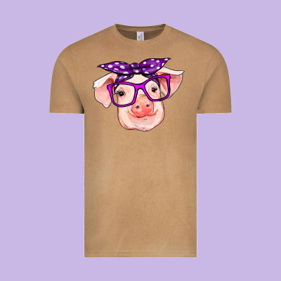 Pig With Bandana Vintage Tee Designed By Ranaportraitstore