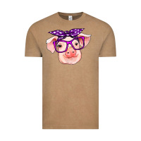 Vintage Coffee pig with bandana Vintage Tee - RanaPortraitStore