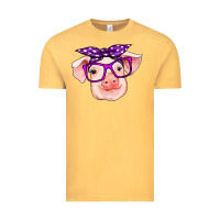 Vintage Mustard pig with bandana Vintage Tee - RanaPortraitStore