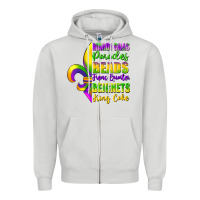 Dove Grey mardi gras parades beads french quarter beignets Zipper Hoodie - FaDigitalArtStudio