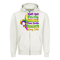 Oatmeal Heather mardi gras parades beads french quarter beignets Zipper Hoodie - FaDigitalArtStudio