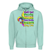 Seafoam mardi gras parades beads french quarter beignets Zipper Hoodie - FaDigitalArtStudio