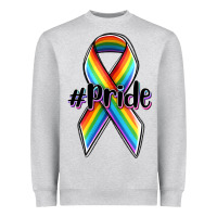 Heather Grey pride lgbtq awareness ribbon Heavyweight Sweatshirt - OliviaCreatesArt