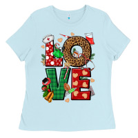 Baby Blue Love Nurse Christmas Ladies Tee - NancyCooperArtShop