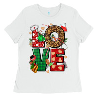 White Love Nurse Christmas Ladies Tee - NancyCooperArtShop