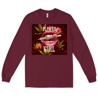 Burgundy flower girl Long Sleeve Tee - TumblerDesignByShophia