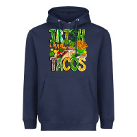 Navy Irish i Had Tacos Heavyweight Hoodie - CowhideDigitalArt