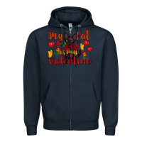 Navy my cat is my valentine valentine's day Zipper Hoodie - FaDigitalArtStudio
