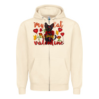 Sandshell my cat is my valentine valentine's day Zipper Hoodie - FaDigitalArtStudio