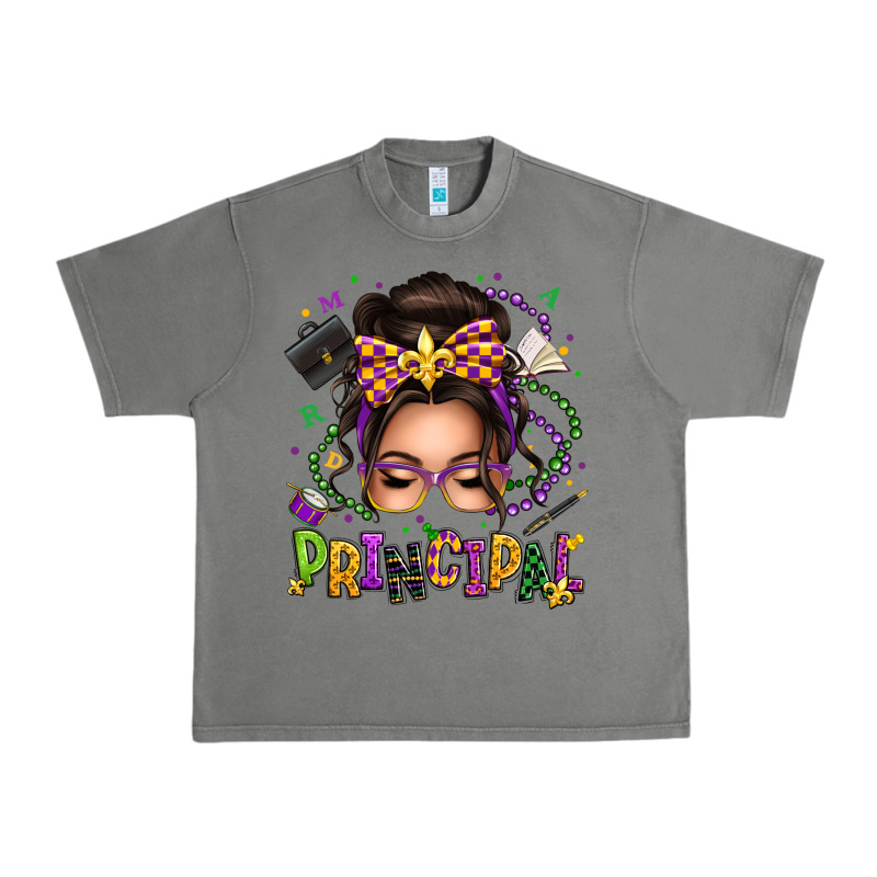 Mardi Gras Principal Caucasian Messy Bun Urban Heavy Tee by texasbilliewilder | Teevron
