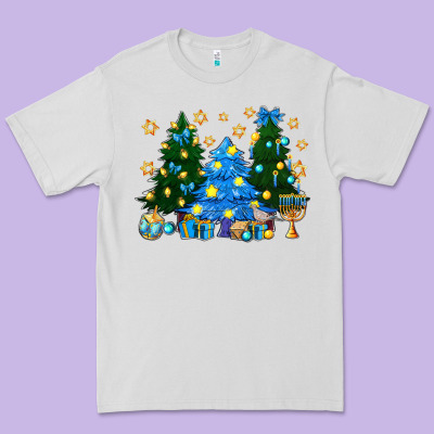 Hannukah Christmas Trees Premium Tee Designed By Nancycooperartshop