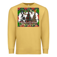 Antique Gold merry Christmas Premium Sweatshirt - CowhideDigitalArt