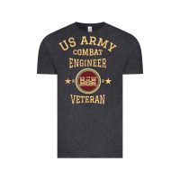 Vintage Black US Army Combat Engineer Combat Engineer Veteran Gift Vintage Tee - minhPixels
