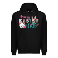 Black Happy Easter Y'all Premium Hoodie - BundleAndBundleShop